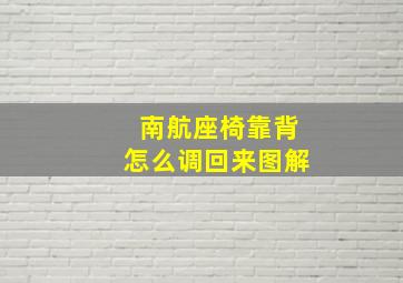 南航座椅靠背怎么调回来图解