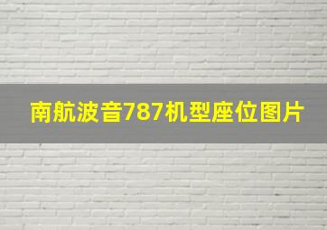 南航波音787机型座位图片