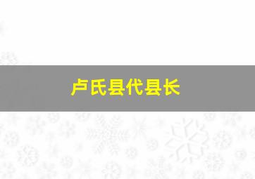 卢氏县代县长