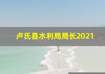 卢氏县水利局局长2021