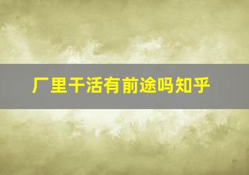 厂里干活有前途吗知乎