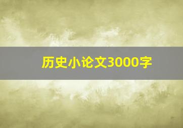 历史小论文3000字