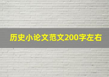 历史小论文范文200字左右