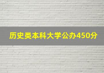 历史类本科大学公办450分