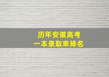 历年安徽高考一本录取率排名