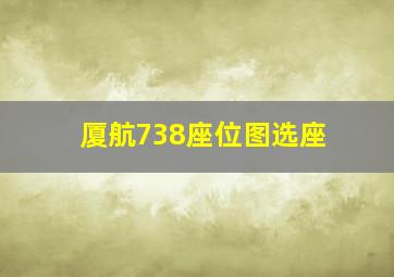 厦航738座位图选座