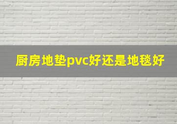 厨房地垫pvc好还是地毯好