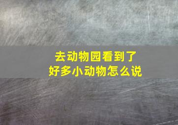 去动物园看到了好多小动物怎么说