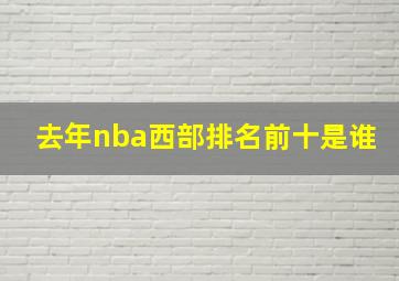 去年nba西部排名前十是谁