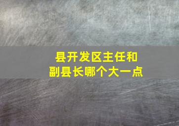 县开发区主任和副县长哪个大一点