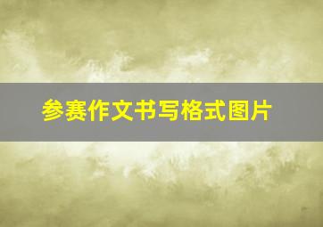 参赛作文书写格式图片