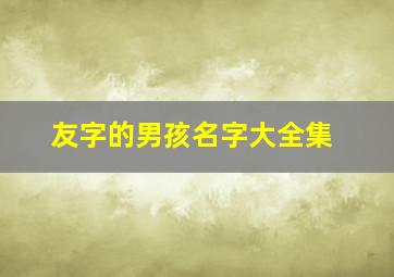 友字的男孩名字大全集