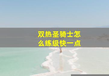 双热圣骑士怎么练级快一点