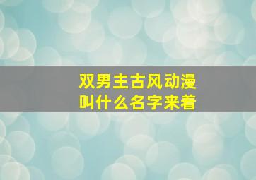 双男主古风动漫叫什么名字来着