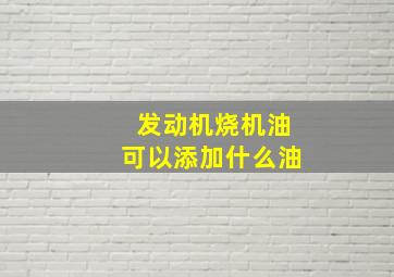 发动机烧机油可以添加什么油