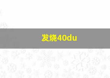 发烧40du