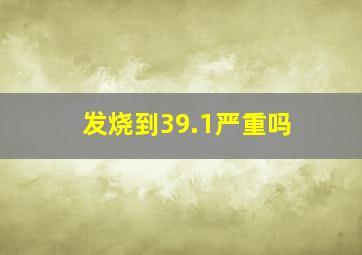 发烧到39.1严重吗