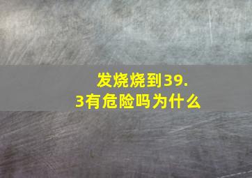 发烧烧到39.3有危险吗为什么