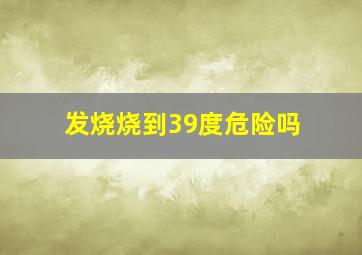 发烧烧到39度危险吗