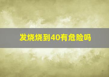 发烧烧到40有危险吗