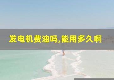 发电机费油吗,能用多久啊