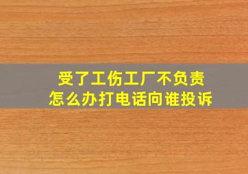 受了工伤工厂不负责怎么办打电话向谁投诉