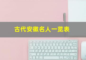 古代安徽名人一览表