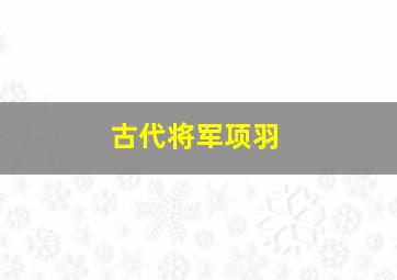 古代将军项羽