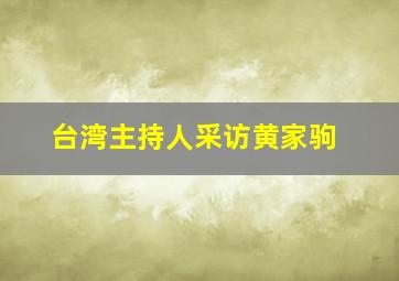 台湾主持人采访黄家驹