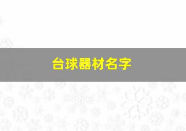 台球器材名字