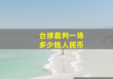 台球裁判一场多少钱人民币