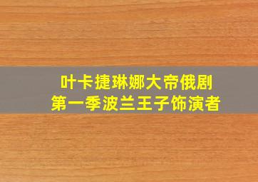 叶卡捷琳娜大帝俄剧第一季波兰王子饰演者