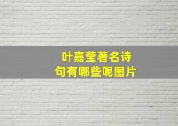 叶嘉莹著名诗句有哪些呢图片