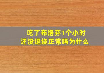 吃了布洛芬1个小时还没退烧正常吗为什么