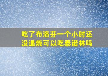 吃了布洛芬一个小时还没退烧可以吃泰诺林吗