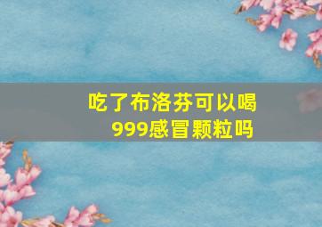 吃了布洛芬可以喝999感冒颗粒吗