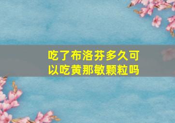 吃了布洛芬多久可以吃黄那敏颗粒吗