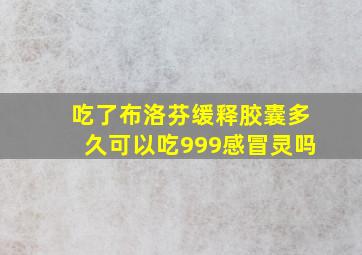 吃了布洛芬缓释胶囊多久可以吃999感冒灵吗