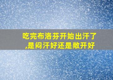 吃完布洛芬开始出汗了,是闷汗好还是敞开好