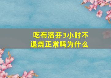 吃布洛芬3小时不退烧正常吗为什么