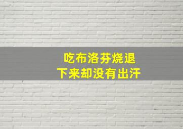 吃布洛芬烧退下来却没有出汗