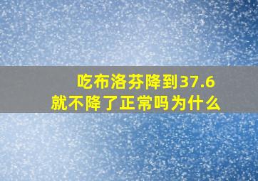 吃布洛芬降到37.6就不降了正常吗为什么