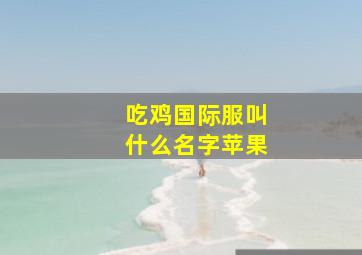 吃鸡国际服叫什么名字苹果