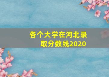 各个大学在河北录取分数线2020