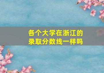 各个大学在浙江的录取分数线一样吗