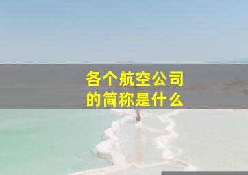 各个航空公司的简称是什么