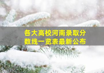 各大高校河南录取分数线一览表最新公布