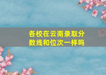 各校在云南录取分数线和位次一样吗