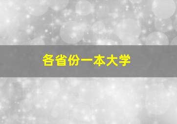 各省份一本大学