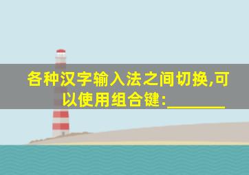 各种汉字输入法之间切换,可以使用组合键:_______